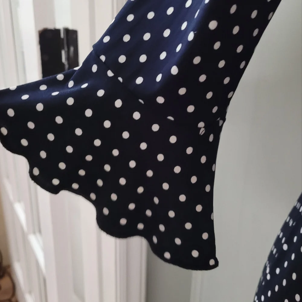 Polka dot dress Jessica Howard Vintage Navy Blue - Picture 14 of 15